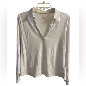 Boden collared white top casual cotton Medium‎